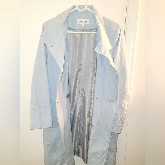 Calvin Klein| Powder Blue | Waterproof Trench Coat| Size M - Picture 2 of 10